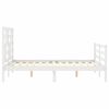 vidaXL Giroletto con Testiera Bianco Small Double Legno Massello