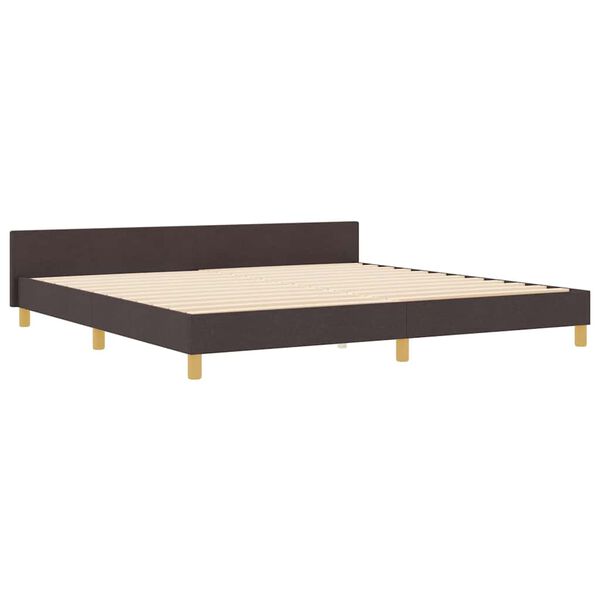 vidaXL Struttura del letto Marrone scuro 200 x 200 cm Tessuto