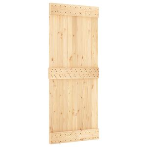 vidaXL Porta scorrevole NARVIK Naturale e Nero 85 x 210 cm (213,5 cm)