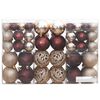 vidaXL Palline di Natale 100 pz Champagne e Marrone 3 / 4 / 6 cm