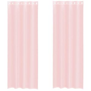 vidaXL Tende in Voile con Occhielli 2 pz Rosa Chiaro 140x300 cm