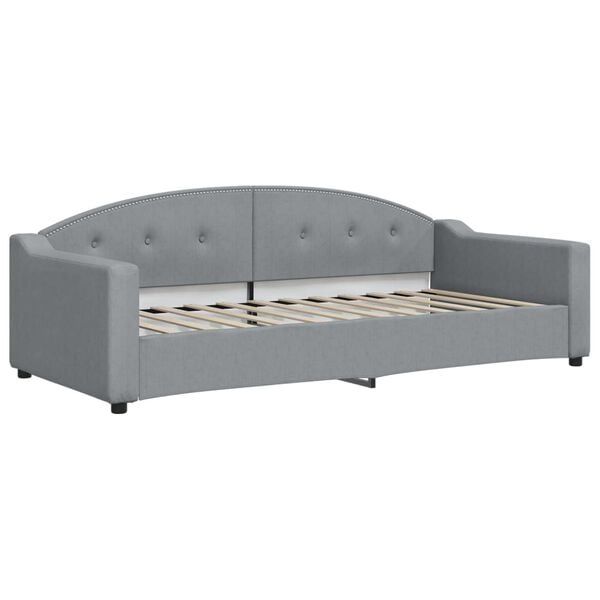 vidaXL Divano Letto con Materasso Grigio Chiaro 90x200 cm in Tessuto