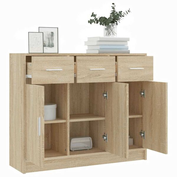 vidaXL Credenza Rovere Sonoma 91x28x75 cm in Legno Multistrato