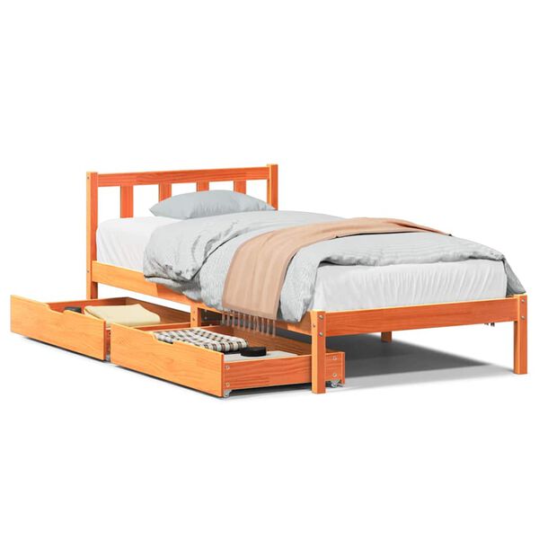 vidaXL Letto senza Materasso Marrone Cera 90x190 cm in Legno di Pino
