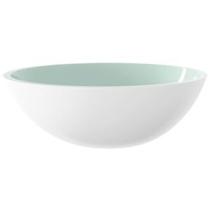 vidaXL Lavandino in Vetro 50x37x14 cm Bianco