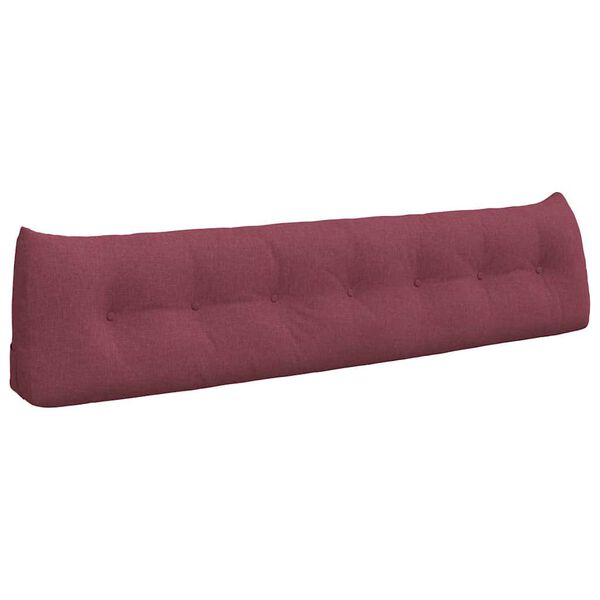 vidaXL Cuscino per Schiena Rosso Vino 200 x 24 x 50 cm Tessuto