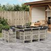 vidaXL Set Pranzo Giardino 11pz con Cuscini Grigio Chiaro Polyrattan