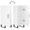 vidaXL Credenza Bianco Lucido 34,5x34x90 cm in Legno Multistrato