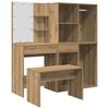 vidaXL Set Toeletta con LED Rovere Artigianale in Legno Multistrato