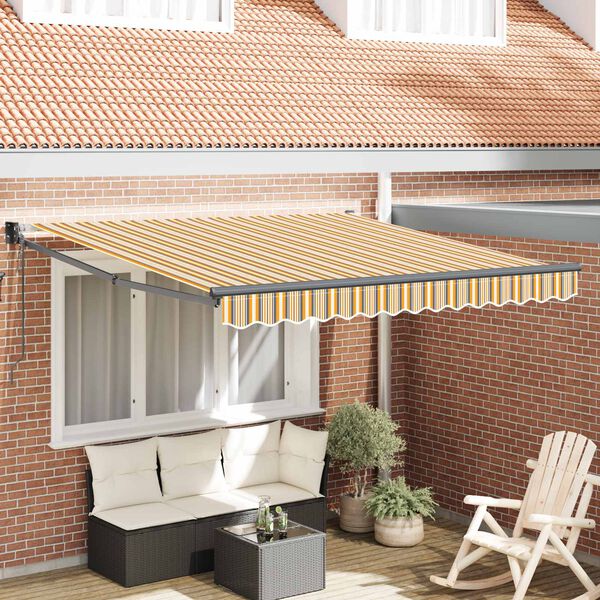 vidaXL Tenda Retrattile Multicolore 350 x 250 cm
