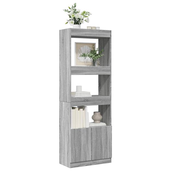 vidaXL Credenza Grigio Sonoma 63x33x180 cm in Truciolato