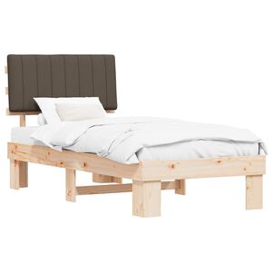 vidaXL Letto con Testiera Rivestita Talpa 90 x 190 cm Pino massello