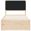 vidaXL Letto con Testiera Rivestita Nero 90 x 190 cm Pino massello