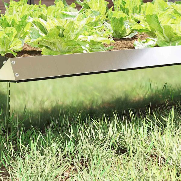 vidaXL Recinto per lumache 4 pcs Argento 50 x 3,5 x 25 cm