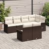 vidaXL Set Divano da Giardino con cuscino 7 pcs Marrone polyrattan