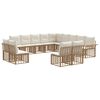 vidaXL Set di divani da esterno 13 pcs Naturale e Bianco Crema