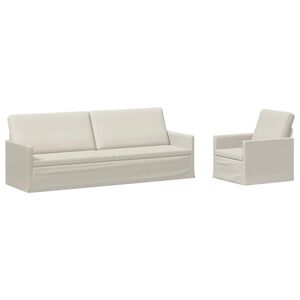 vidaXL Set di divani 2 pcs Crema Velluto (V)