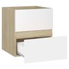 vidaXL Set Mobili da Bagno Bianco e Rovere Sonoma in Legno Multistrato
