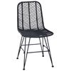 vidaXL Sedia da pranzo 2 pcs Nero 44 x 47 x 85 cm Rattan e Ferro