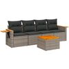 vidaXL Set Divano da Giardino 5 pz con Cuscini Grigio in Polyrattan