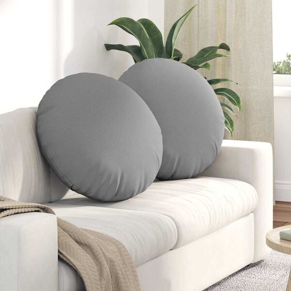 vidaXL Cuscini per Seduta 2 pcs Grigio Nuvola &Oslash;80 x 29 cm Tessuto