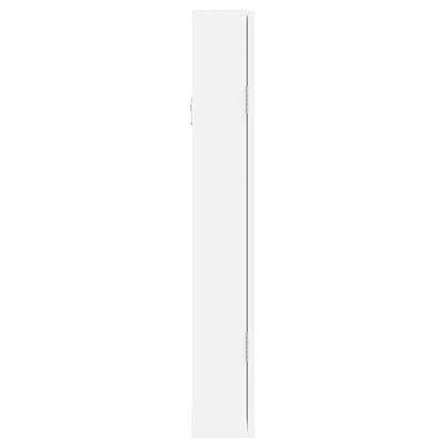 vidaXL Armadio Portagioie con Specchio a Muro Bianco 37,5x10x67 cm