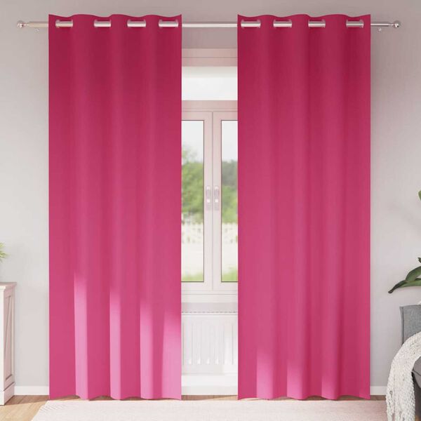 vidaXL Tende Blackout con Anelli 2 pcs Rosa Vivo 225 x 140 cm