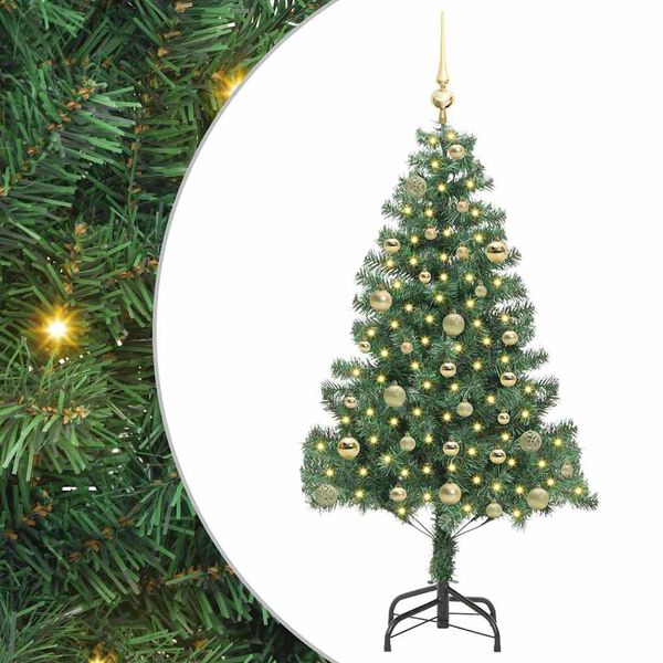 vidaXL Albero di Natale con 150 LED con supporto Verde 150 cm PVC