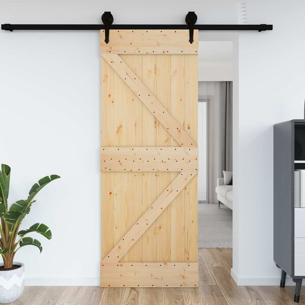 vidaXL Porta NARVIK Naturale 95 x 210 cm Legno di pino solido