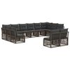 vidaXL Set Divano da Giardino 12 pcs Grigio polyrattan