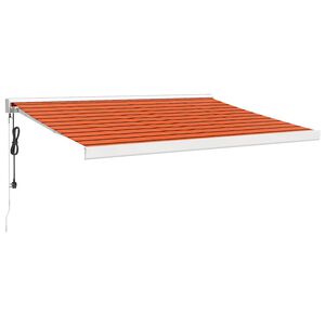 vidaXL Tenda Retrattile Arancione Marrone 3x2,5 m Tessuto e Alluminio