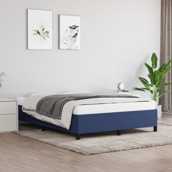 vidaXL Giroletto senza Materasso Blu 140x190 cm in Tessuto