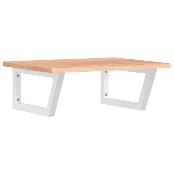 vidaXL Ripiano a Parete per Lavabo in Acciaio e Massello di Rovere