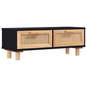 vidaXL Tavolino Nero 80x40x30 cm Legno Multistrato e Massello di Pino