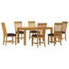 vidaXL Set da pranzo 7 pz Nero Legno di Quercia Massello