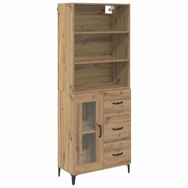 vidaXL Credenza con cassetto Rovere artigianale 69,5 x 34 x 180 cm