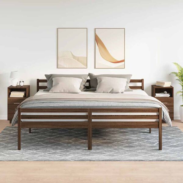 vidaXL Comodini 2 pz con 2 Cassetti Rovere Marrone 36x36x68 cm