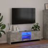 vidaXL Mobile Porta TV con Luci LED Grigio Cemento 120x30x36 cm