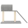vidaXL Pali Tiragraffi Gatti Tunnel e Scaletta Grigio Chiaro 55,5 cm