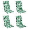 vidaXL Cuscini Sedia Schienale Alto 4 pz Motivo Foglie Tessuto Oxford