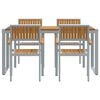 vidaXL Set da Pranzo per Giardino 5 pcs Grigio