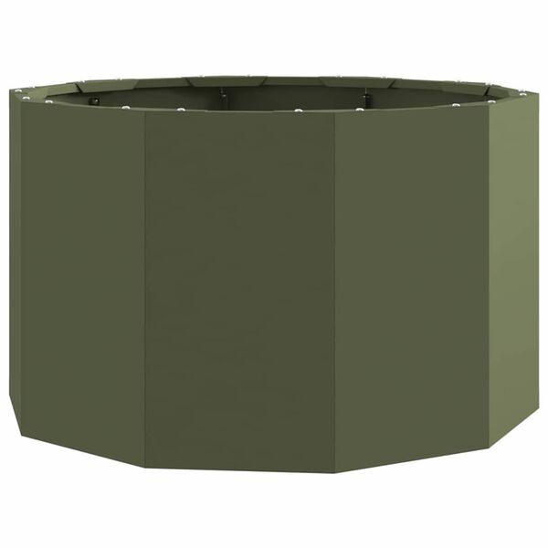 vidaXL Fioriera Verde oliva 60 x 60 x 35 cm Acciaio
