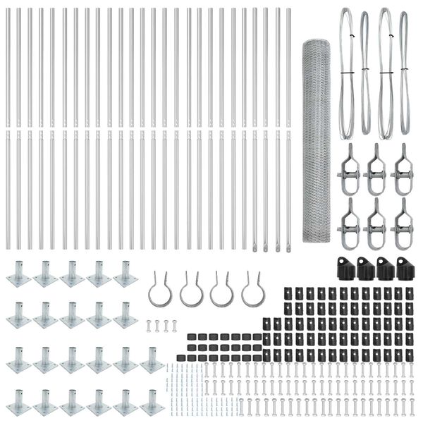 vidaXL Palo della recinzione Argento 50 x 1,2 m (rete da 13 mm)