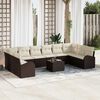 vidaXL Set Divano da Giardino 11 pcs Marrone e Crema polyrattan