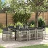 vidaXL Set da Pranzo per Giardino 9 pcs Grigio chiaro