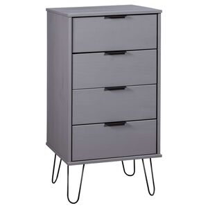 vidaXL Cassettiera Grigia 45x39,5x90,3 cm in Legno Massello di Pino