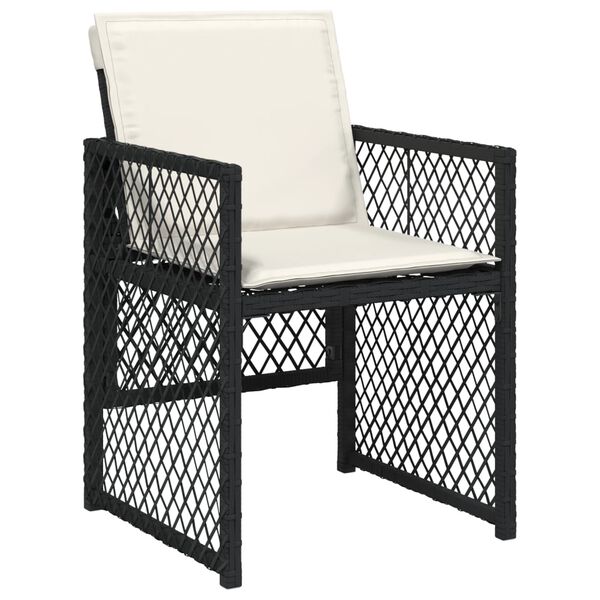vidaXL Set da Pranzo da Giardino 11 pz con Cuscini in Polyrattan Nero