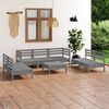 vidaXL Set Divani da Giardino 8 pz Grigio in Legno Massello di Pino