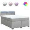 vidaXL Giroletto a Molle con Materasso Grigio Chiaro 160x200cm Tessuto