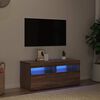 vidaXL Mobile Porta TV con Luci LED Rovere Marrone 90x35x40 cm